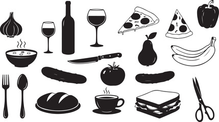 Set of 20 food and drink icons vector