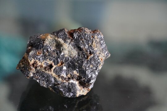 A piece of Galenite mineral from which lead and silver can be extracted, at Lavrio, Attica, Greece