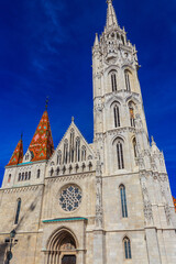 Obraz premium Church of the Assumption of the Buda Castle, more commonly known as the Matthias Church, is a Catholic church located in the Holy Trinity Square, Budapest, Hungary