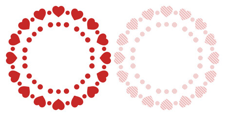 Festive heart and dot circular border designs for celebrations and decorations