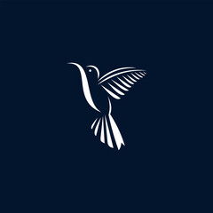 Fototapeta premium Hummingbird logo vector with solid color. Suitable for your design need, logo, illustration, animation, etc.