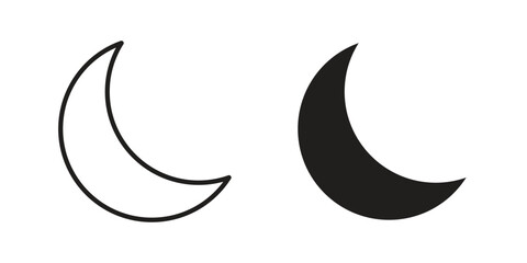 Fototapeta premium Moon icon symbol set. Icon design vectors