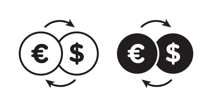 Money exchange icon symbol set. Icon design vectors