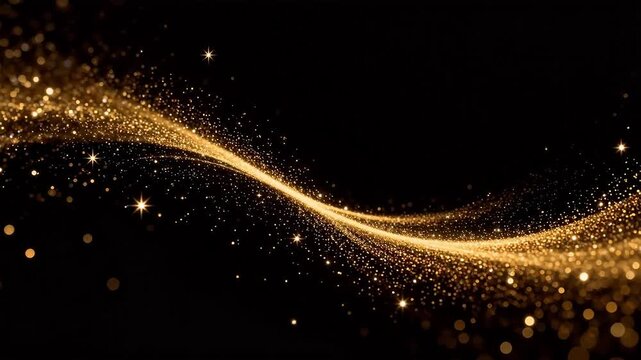 Golden sparkles on black background