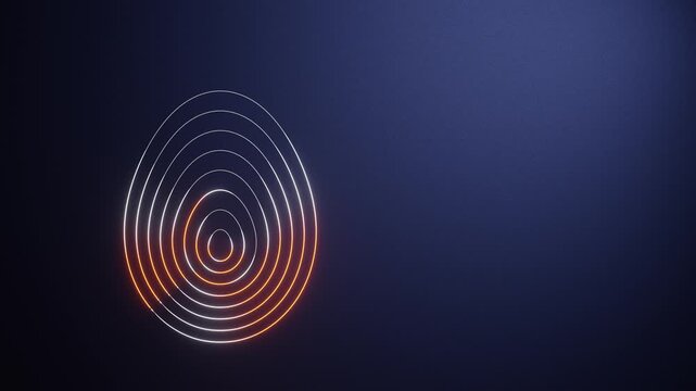 Abstract animation of glowing elliptical rings pulsating with light on a dark blue background