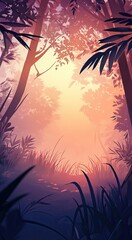 Naklejka premium Phone wallpaper with nature image, evening background. Soft gradient background