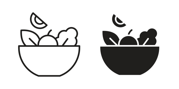 Salad icon symbol set. Icon design vectors