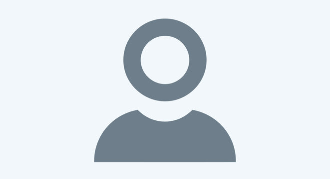 Abstract circular head icon representing a generic person silhouette, a minimalist symbol for user profiles or identity
