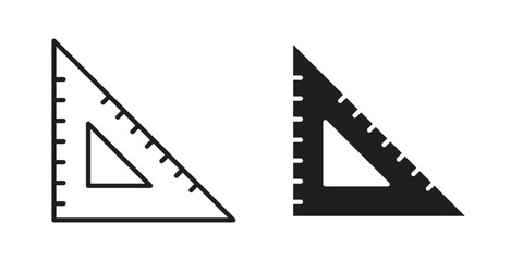 Triangle ruler icon symbol set. Icon design vectors