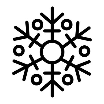snowflake dost on edges Line Icon