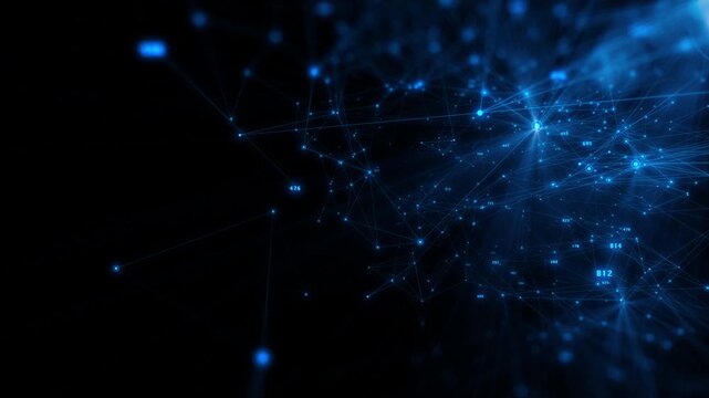 Network connection technology data center with contour lines wireframe 4K motion background