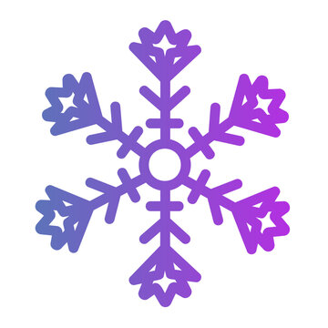 snowflake leaf like adges Line Gradient Icon