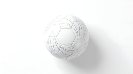 White soccer ball isolated on a plain white background with shadow