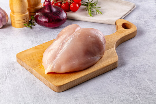 Raw chicken breast without skin