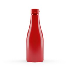Red plastic bottle with screw on cap container packaging