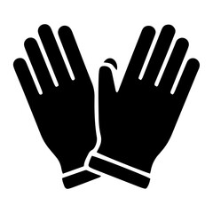 Obraz premium Pair of black gloves illustration on a neutral background from a straightforward viewpoint