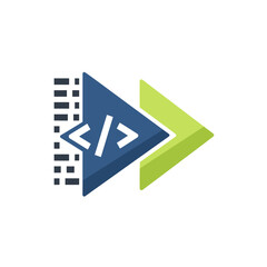 Fototapeta premium Programming code symbol with progress bar and arrows icon