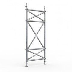 Metal scaffolding tower with diagonal supports construction