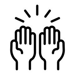 Obraz premium Hand prayer Line Icon