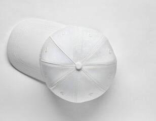 Stylish white baseball cap on white background providing a clean modern look
