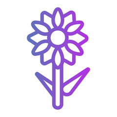 Sunflower Line Gradient Icon