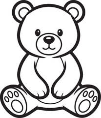 Obraz premium Cute Cartoon Teddy Bear Sitting Alone