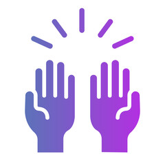 Obraz premium Hand prayer Line Gradient Icon