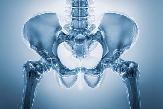 Radiographic Pelvis View Showing Hip Bones