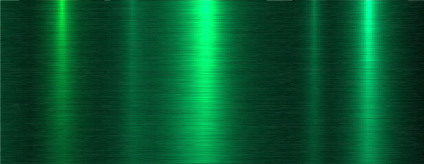 Brushed metal green color texture background, lustrous chrome metallic technology and industrial style background.