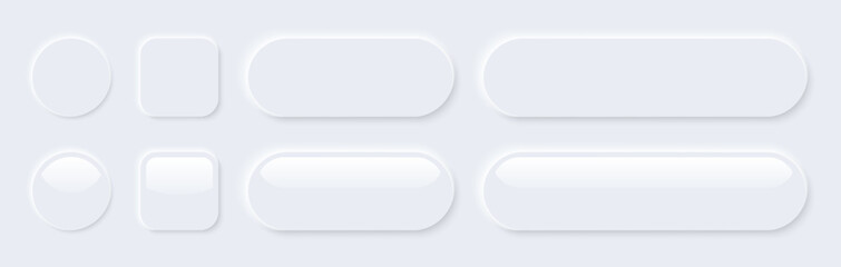 White buttons on white background, navigation panel for website.