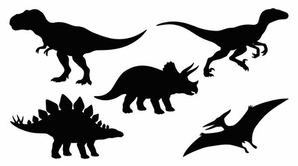Collection of Prehistoric Dinosaurs Silhouettes. © Abhinaya Project