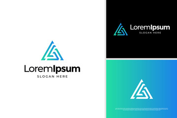 Abstract letter C S G business logo design template. Triangle logo inspiration