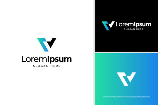 Abstract letter V logo design inspiration