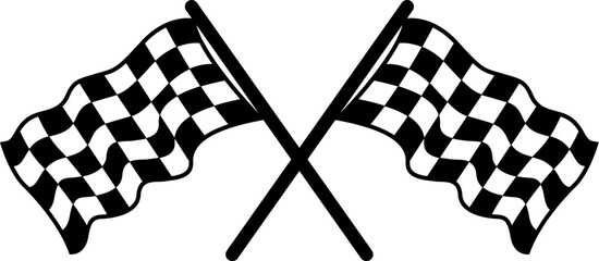 Fototapeta premium two crossed checkered racing flags eps vector file 