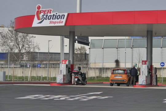 Iper gasoline station in Dalmine, Lombardy, Italy