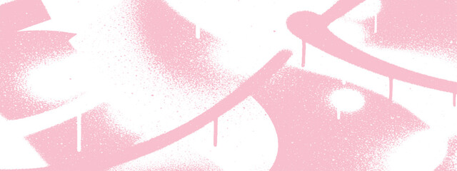 Pink Graffiti Style Spray Paint Strokes and Drips on White Background © HexaFrame