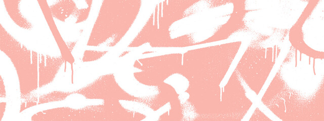 Bold White Graffiti on Peach Background with Dripping Paint - Urban Art Style © DARK GRASS
