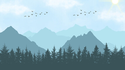 Tapeta, grafika wektorowa - góry © polanski.portfolio