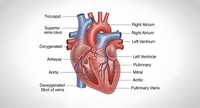 Detailed Diagram of Human Heart Anatomy