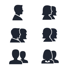 Couple conversations and relationships flat design vector illustration