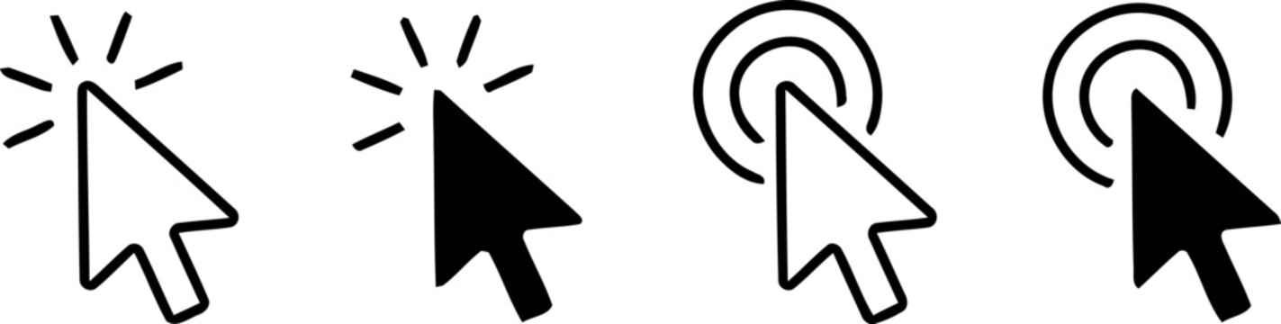 Computer mouse cursors with various effects