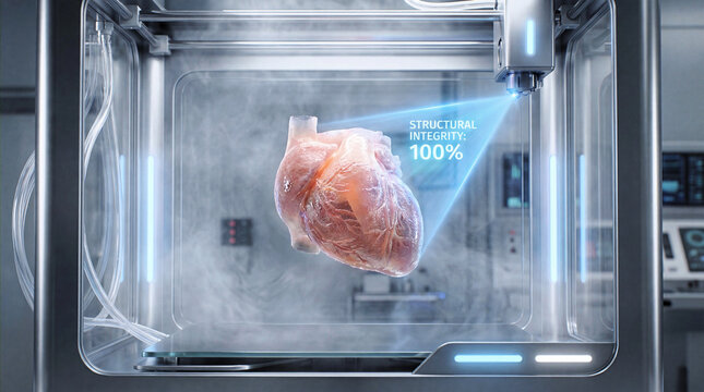 3D Bioprinting Human Heart in Advanced Medical Device with Structural Integrity Check at 100%