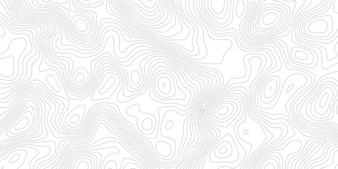 Geometric contour line seamless pattern abstract topographic grid landscape map modern technology white background © Romana