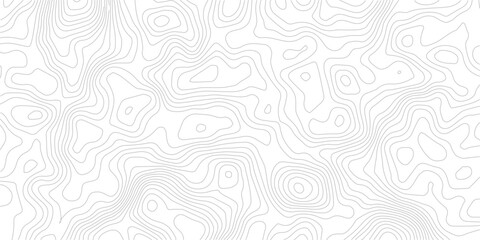 Modern topographic map line seamless pattern abstract geometric contour grid landscape technology white background © Romana