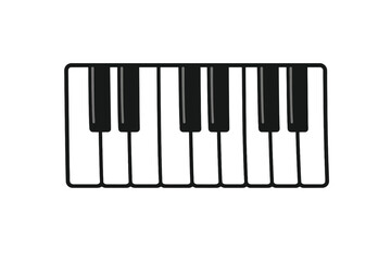 Naklejka premium Piano keys arranged in a simple pattern with black and white sections
