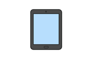 Digital tablet shown with a blank screen simple design and no visible