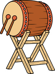 Traditional Bedug Drum for Eid Celebration Illustration