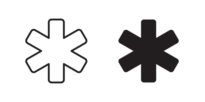 Asterisk icon vector illustration designs pack. EPS10