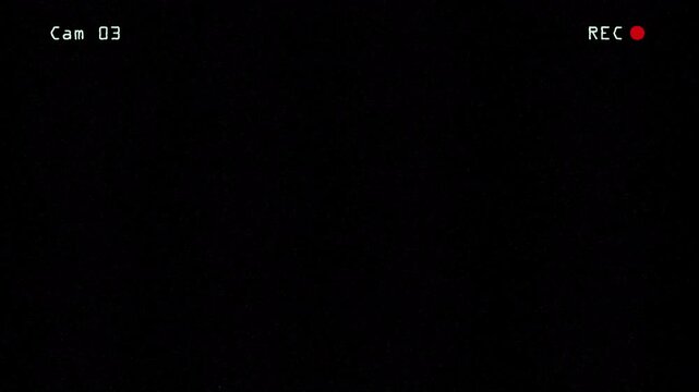 CAM 03 Vintage Security Camera Recording Interface with Green Night Recording Effect, REC Indicator, Analog Grain and Camera ID Overlay for Retro Surveillance Video Editing