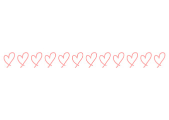 バレンタインや恋愛・ハートの飾り罫線・可愛らしい仕切り線と装飾デザイン